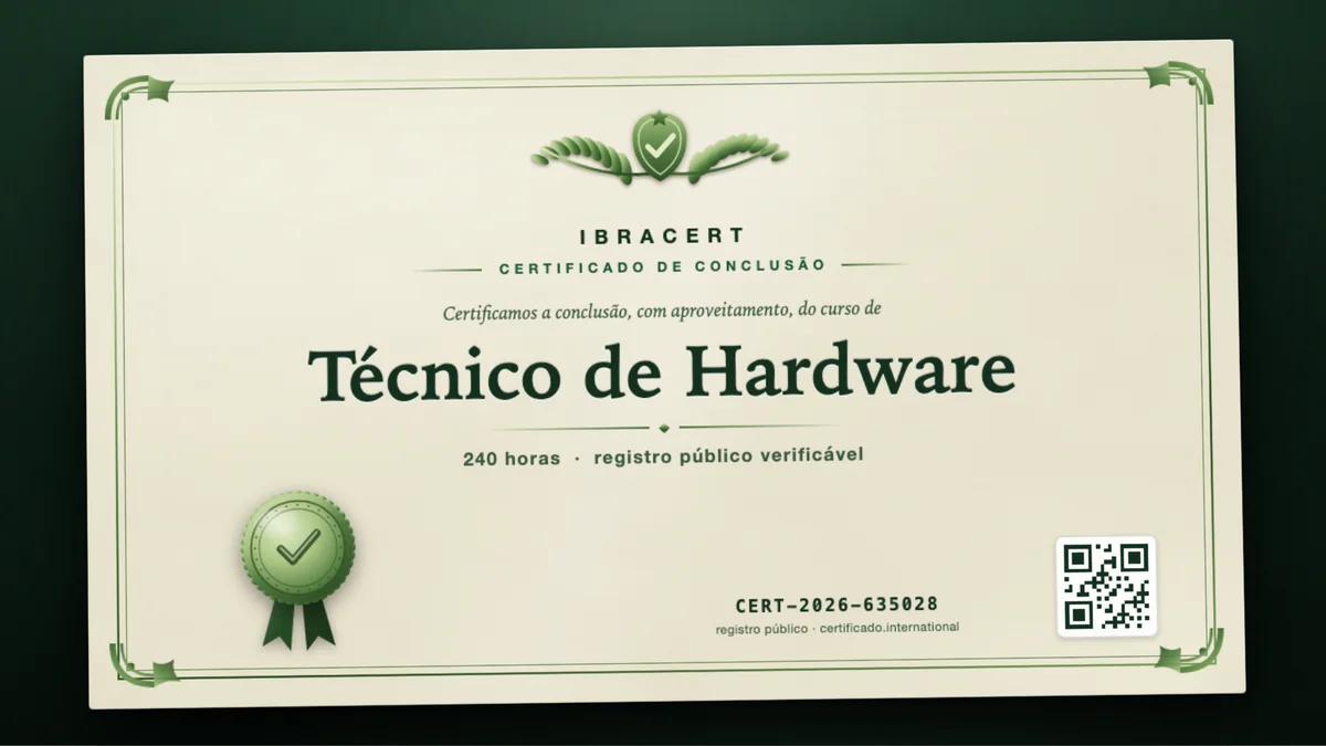 Capa do curso Técnico de Hardware