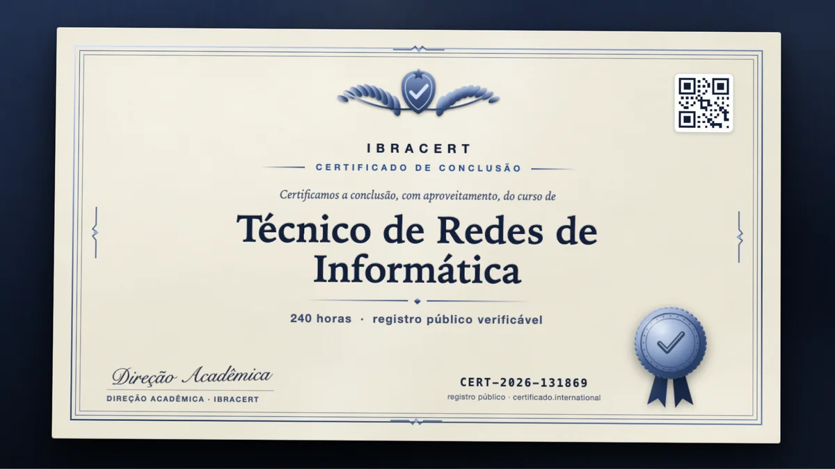 Capa do curso Técnico de Redes de Informática