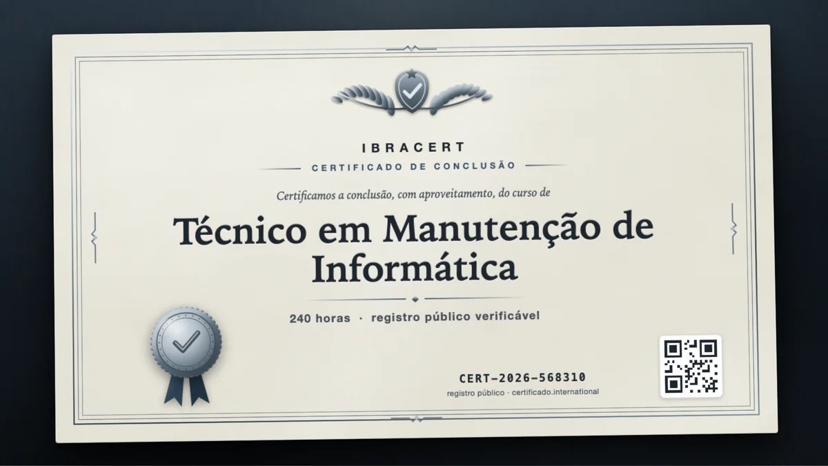 Capa do curso Técnico em Manutenção de Informática