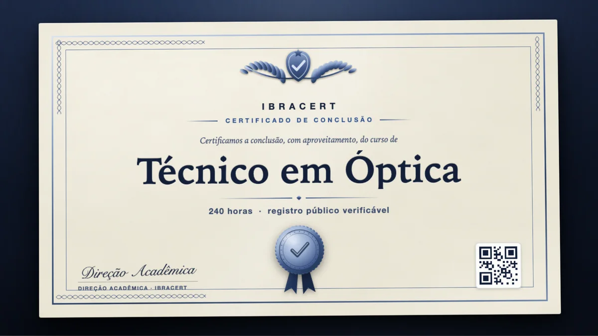 Capa do curso Técnico em Óptica