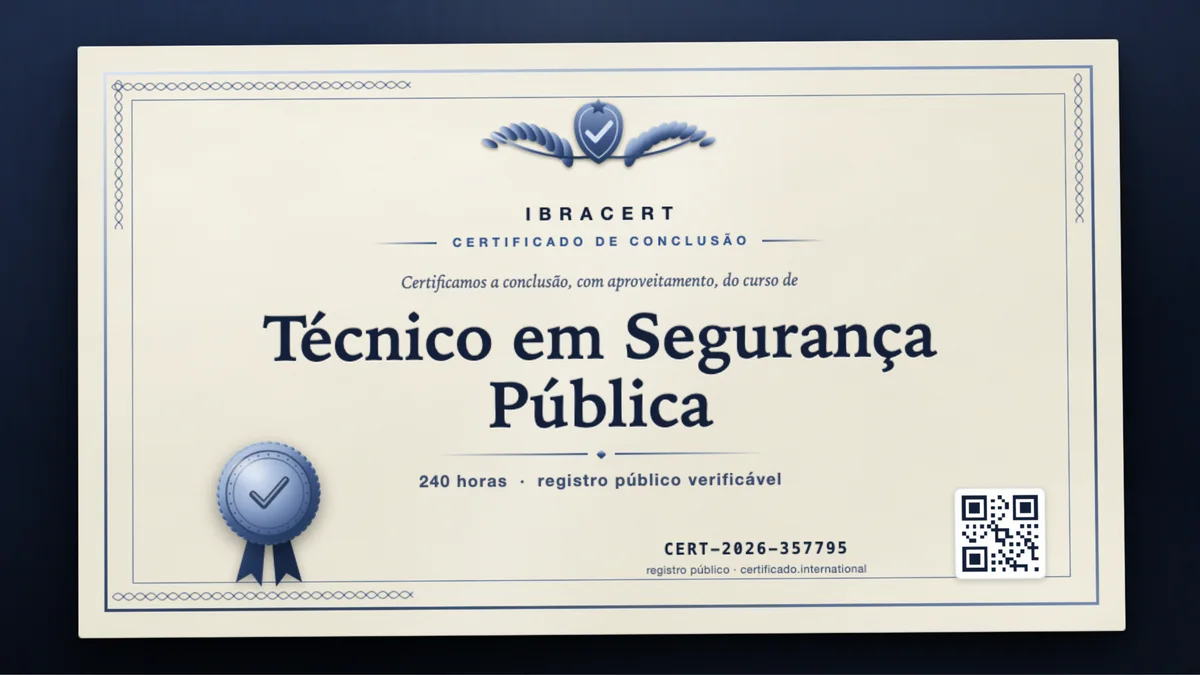 Capa do curso Técnico em Segurança Pública
