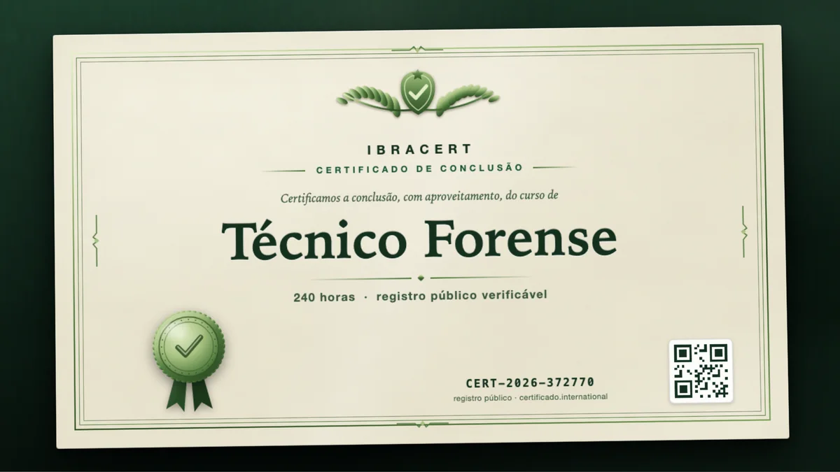 Capa do curso Técnico Forense