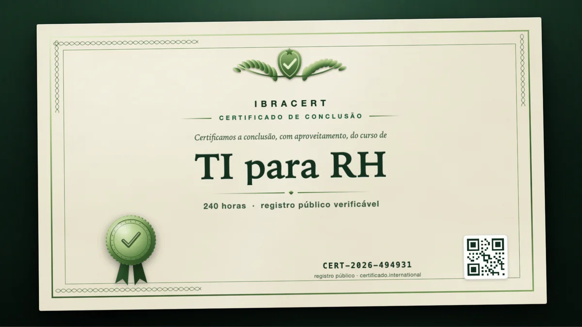 Capa do curso TI para RH