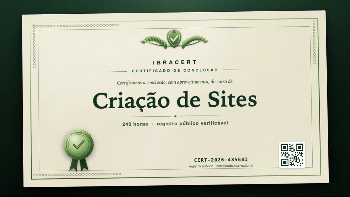 Capa do curso Criação de Sites