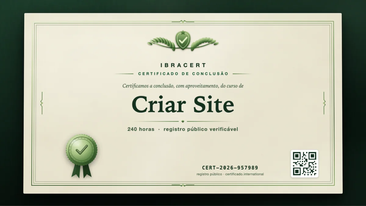 Capa do curso Criar Site