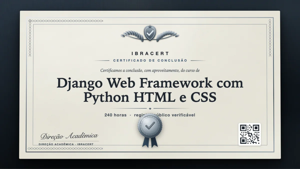Capa do curso Django Web Framework com Python HTML e CSS