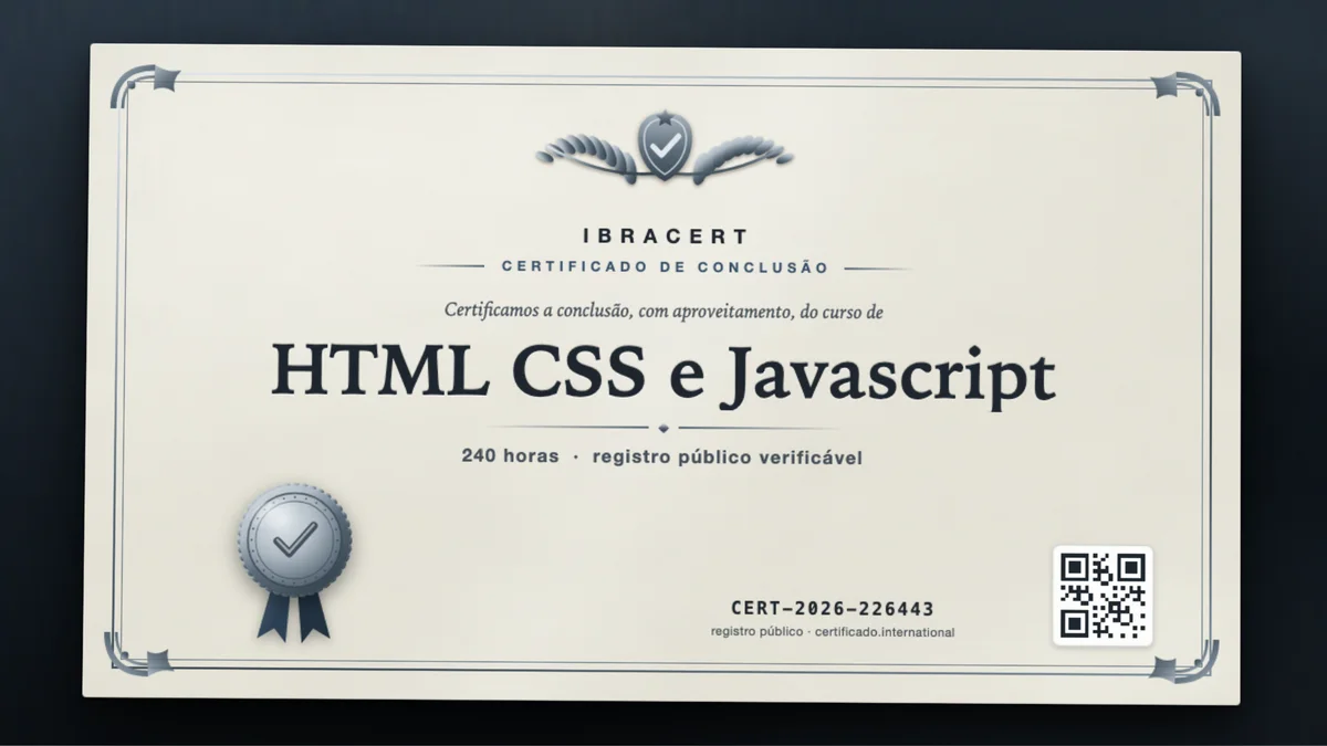Capa do curso HTML CSS e Javascript