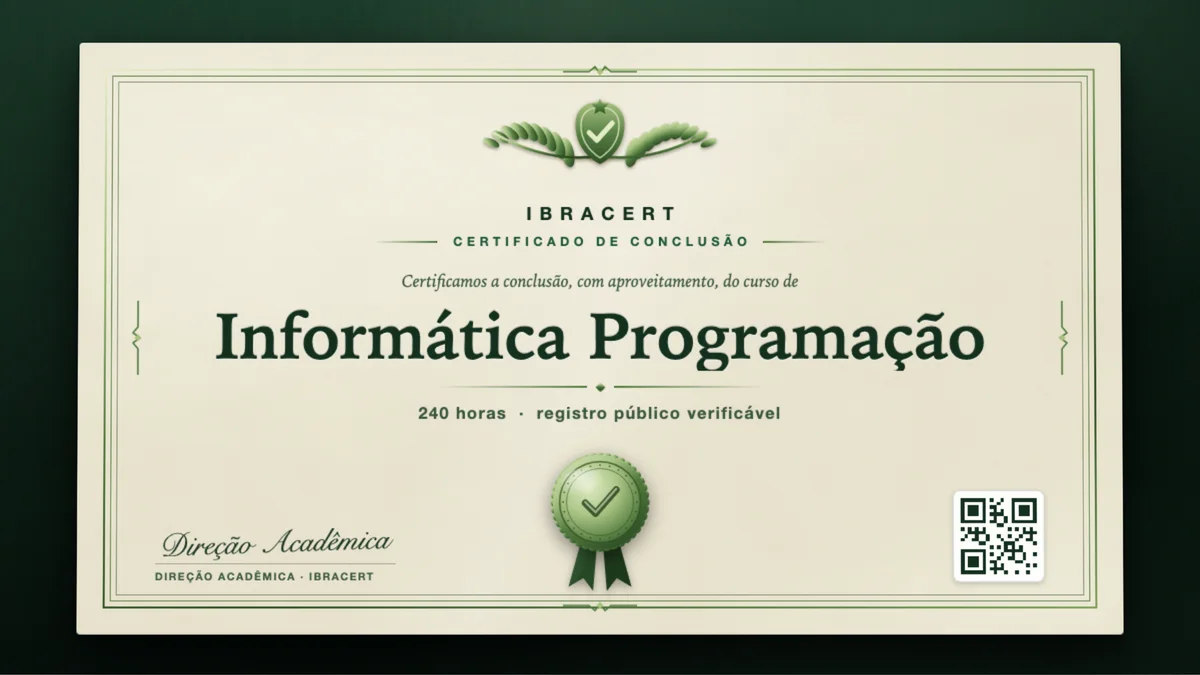 Capa do curso Informática Programação