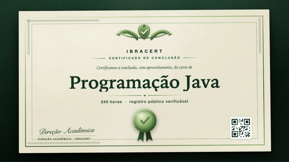 Capa do curso Programação Java