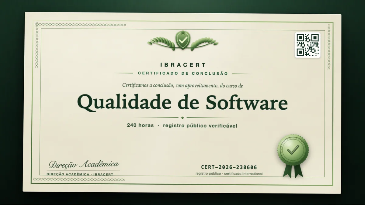 Capa do curso Qualidade de Software