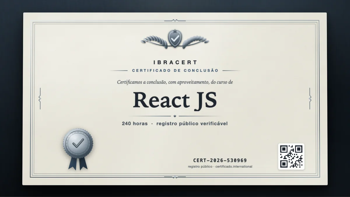 Capa do curso React JS