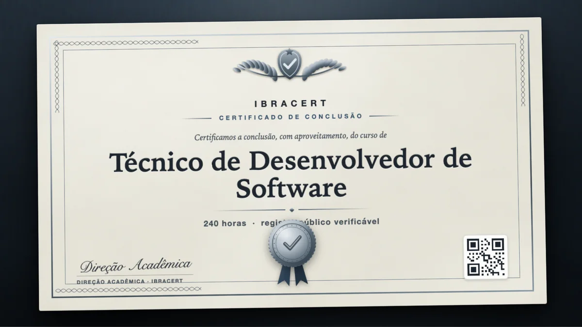 Capa do curso Técnico de Desenvolvedor de Software
