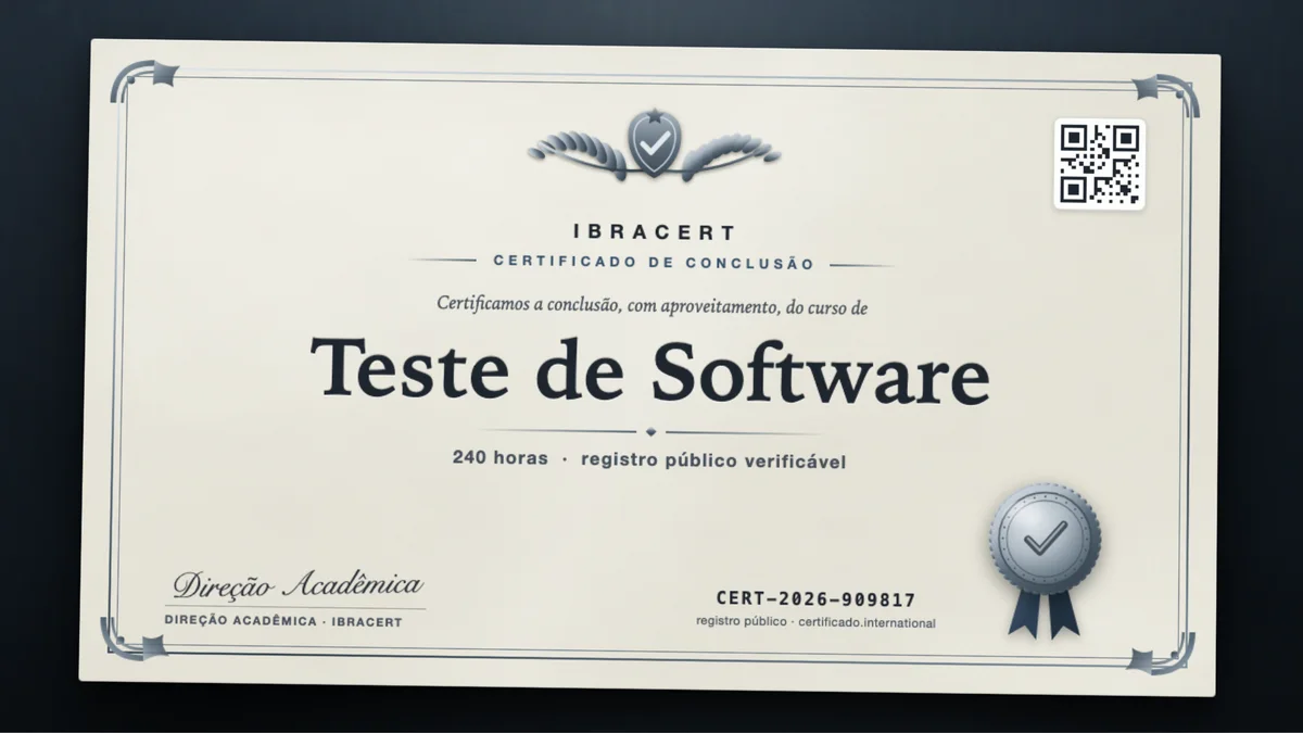 Capa do curso Teste de Software