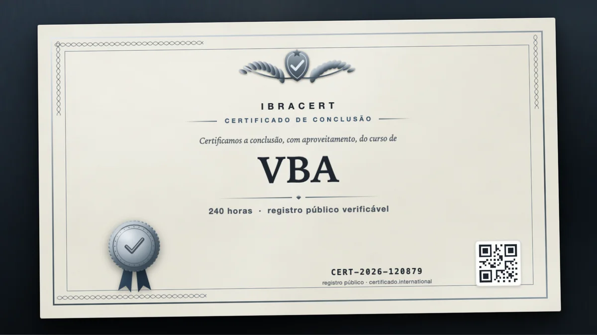 Capa do curso VBA