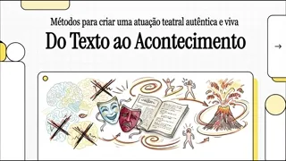 Prévia animada da videoaula "Do texto ao acontecimento: como uma cena começa a existir" do curso de Teatro