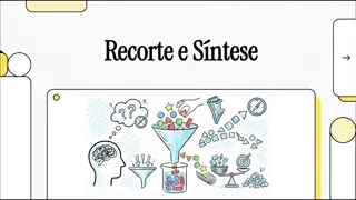 Prévia animada da videoaula "O que entra, o que sai: recorte e síntese da apresentação" do curso de Oratória