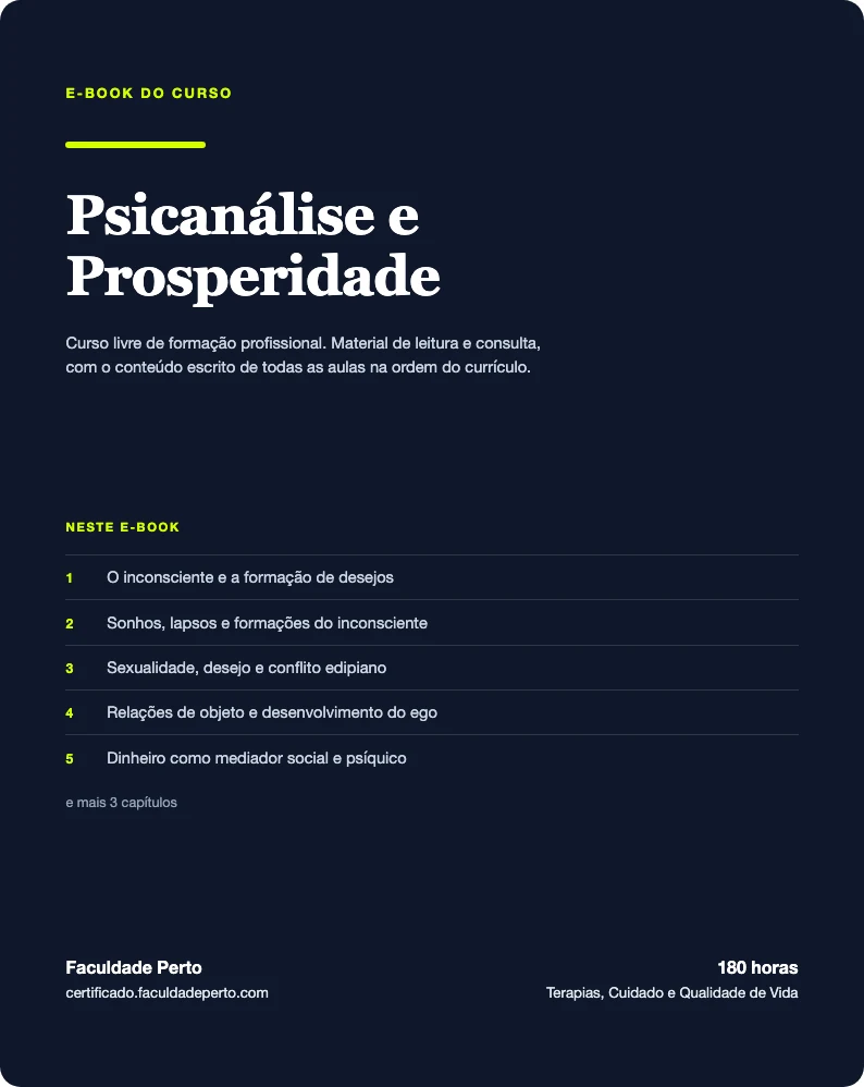 Capa do e-book do curso de Psicanálise e Prosperidade