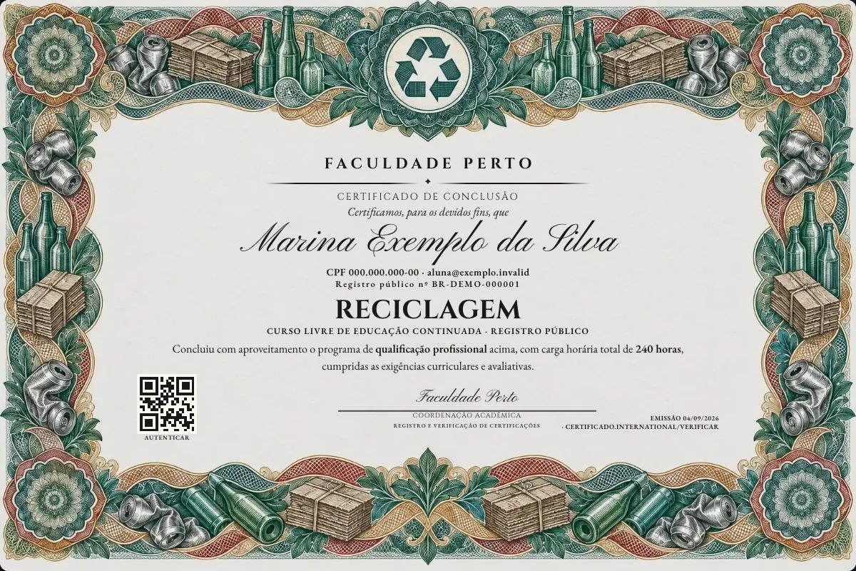 Certificado de Reciclagem