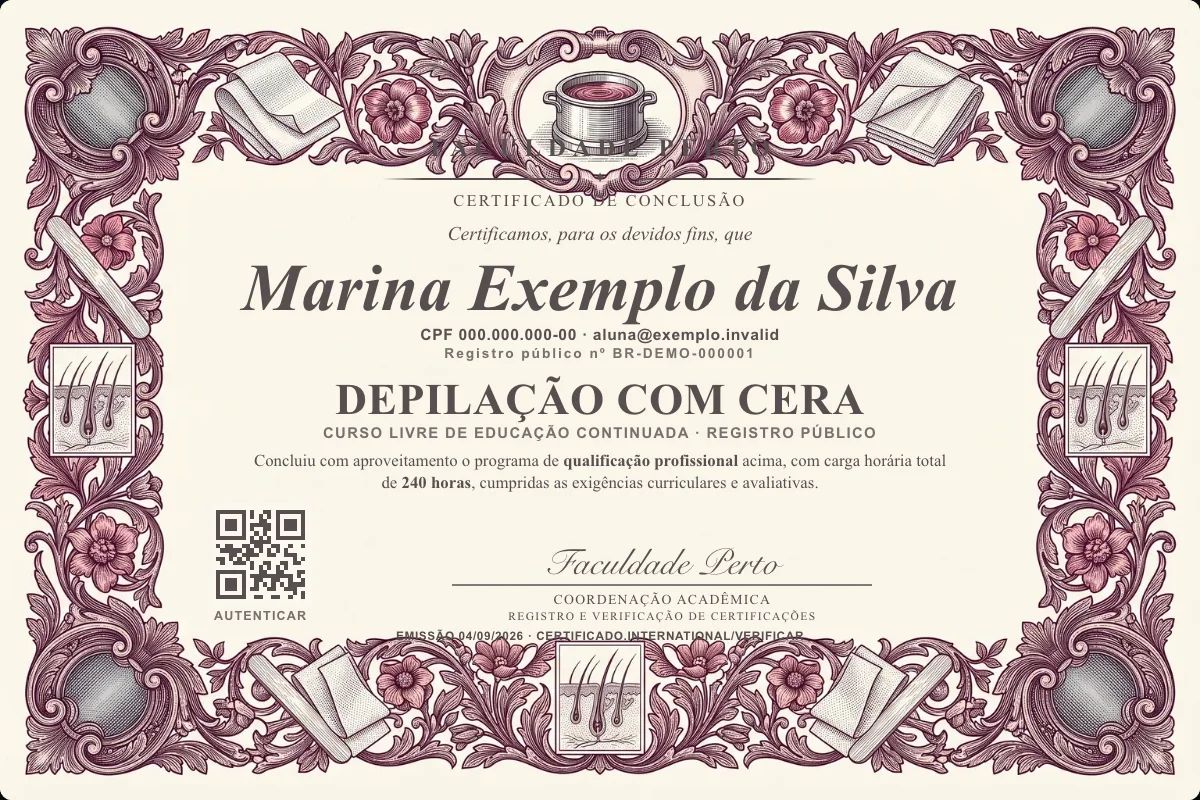 Certificado de Depilação com Cera