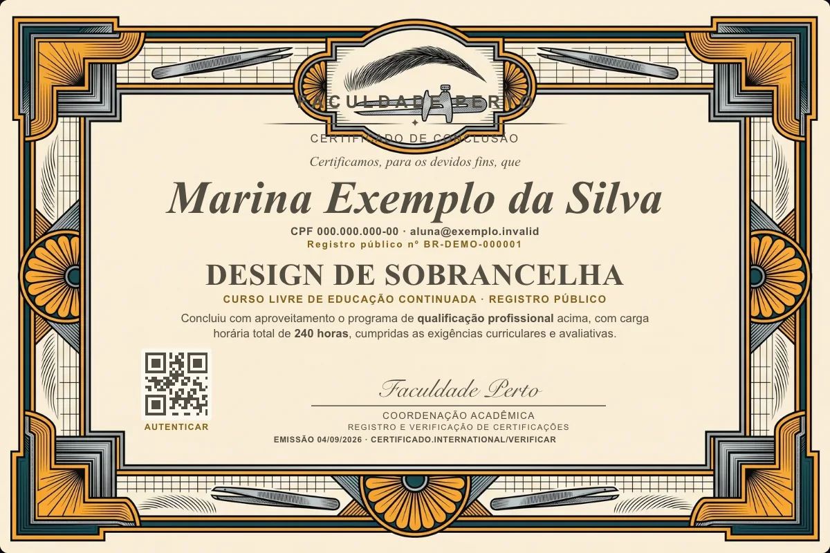 Certificado de Design de Sobrancelha