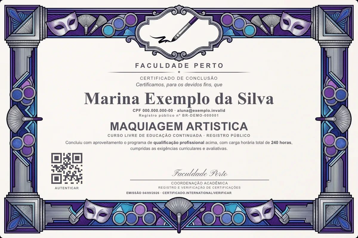 Certificado de Maquiagem Artistica