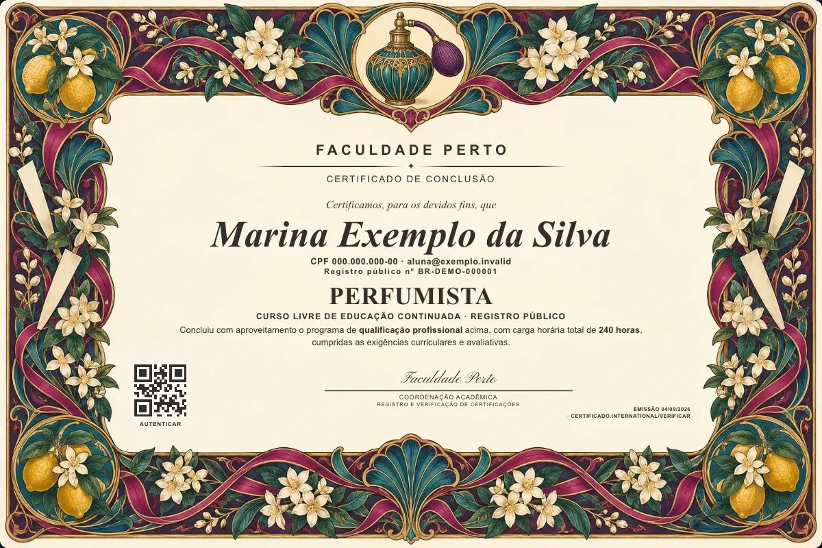 Certificado de Perfumista