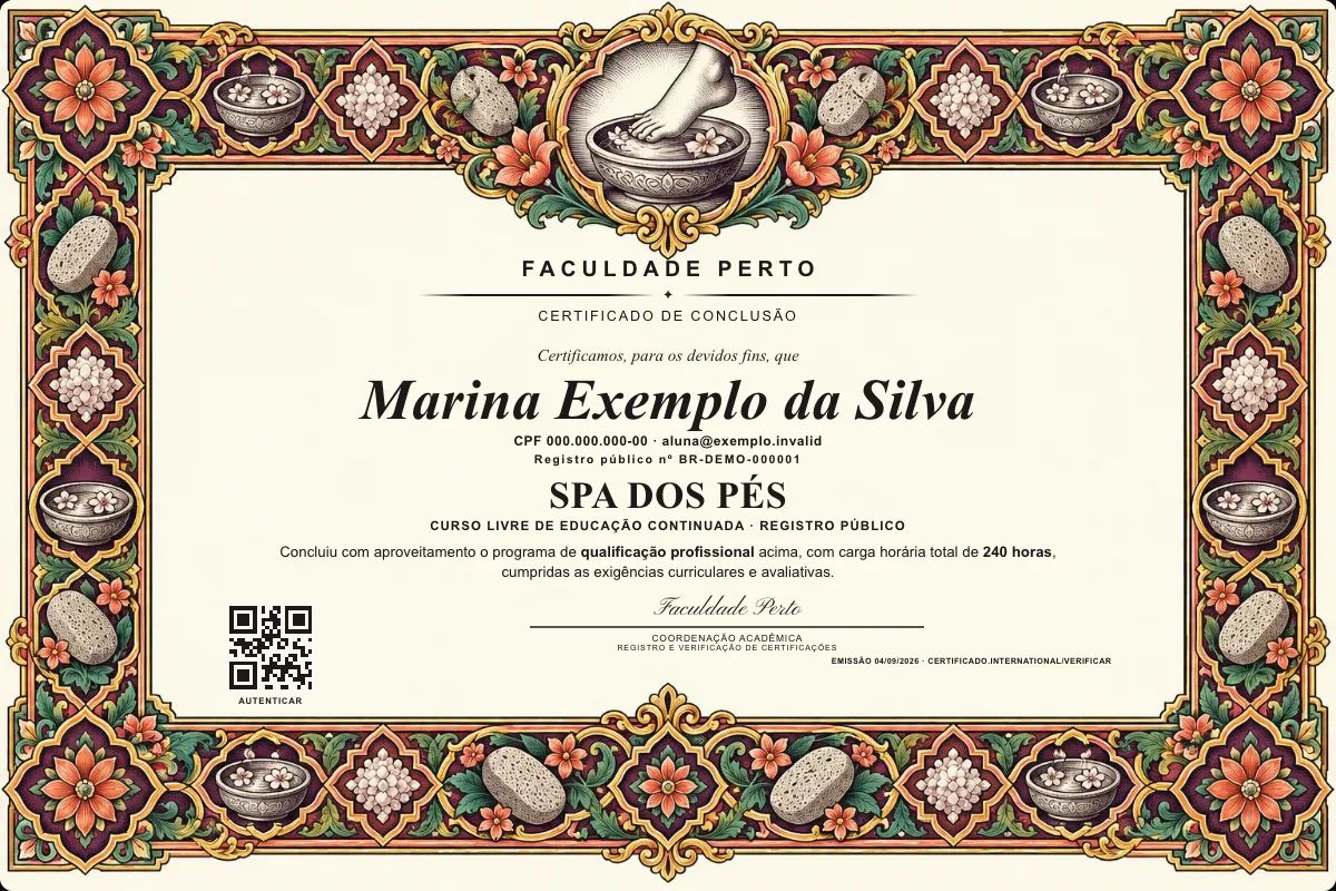 Certificado de Spa dos Pés