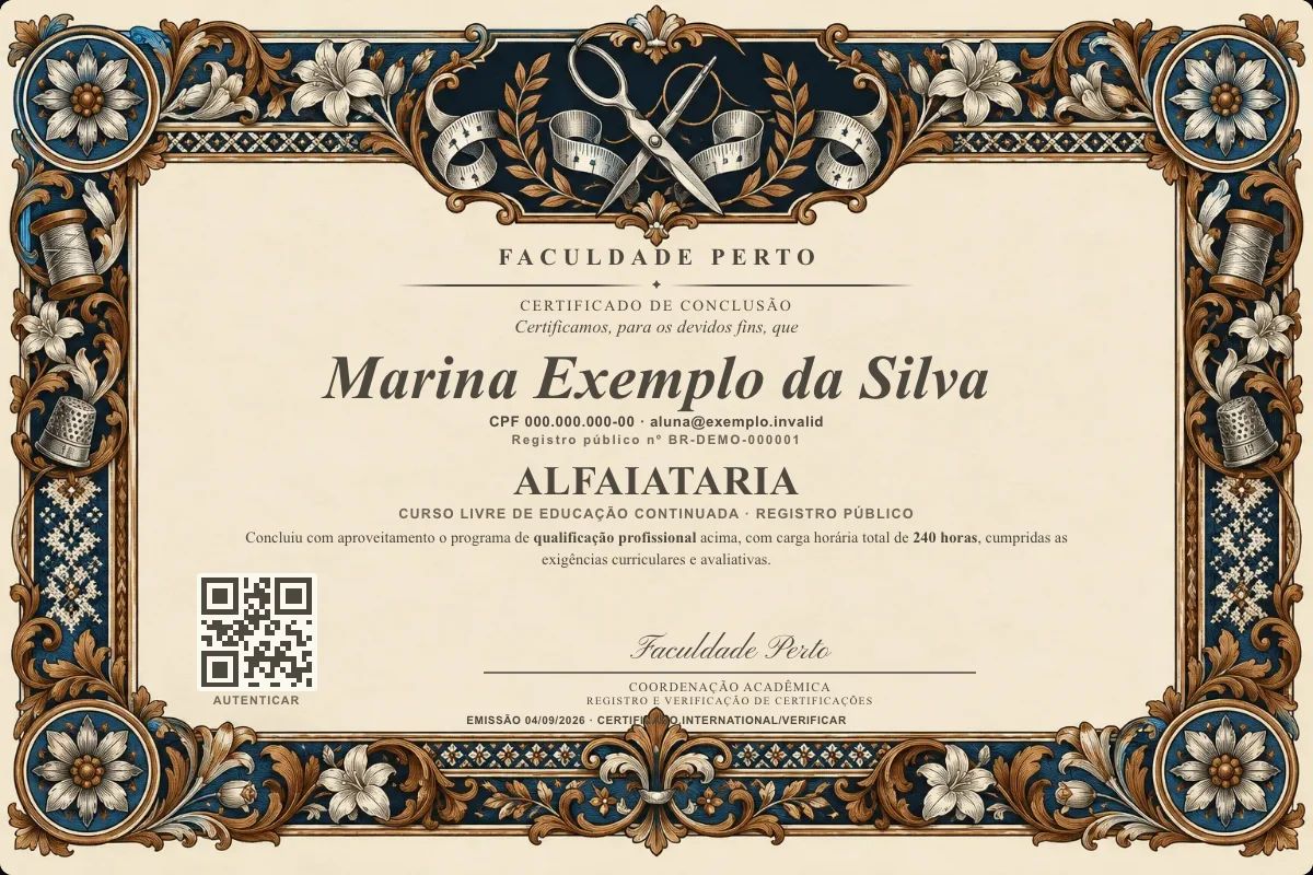 Certificado de Alfaiataria