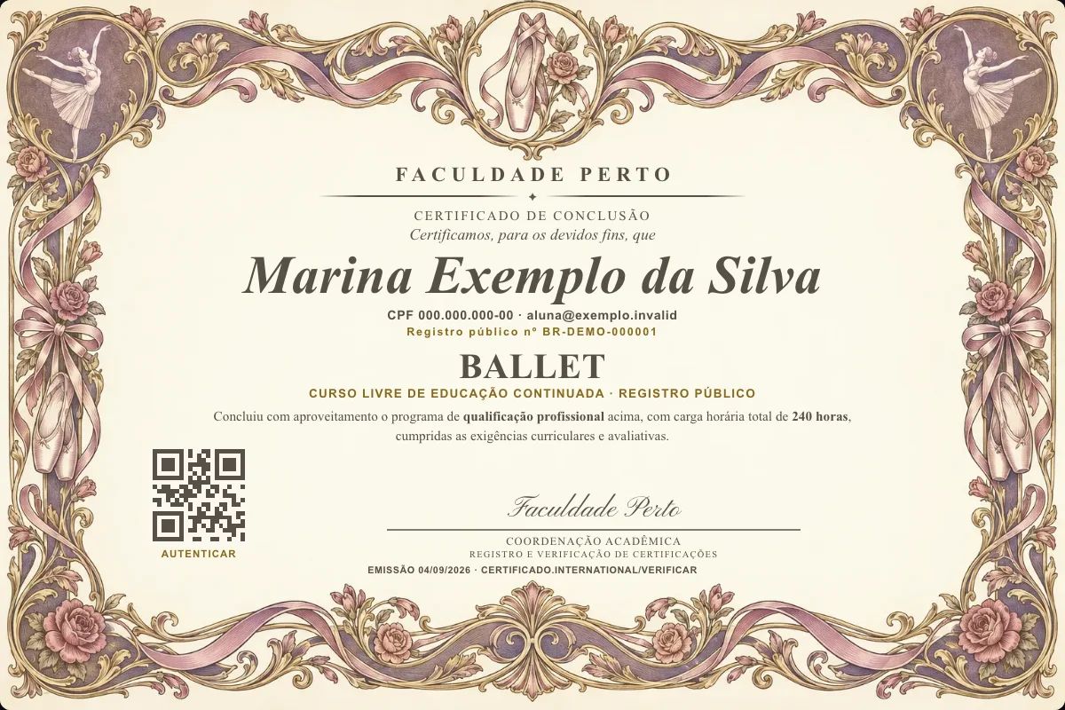 Certificado de Ballet