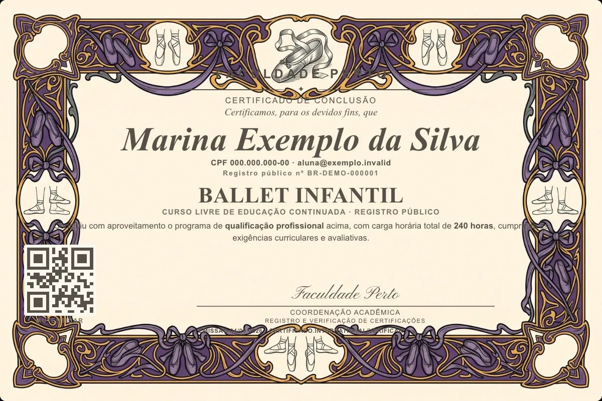 Certificado de Ballet Infantil