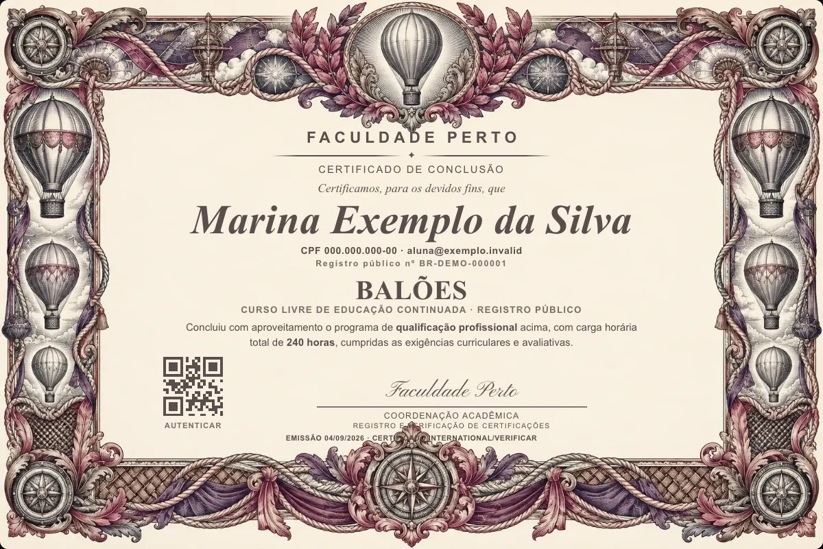 Certificado de Balões