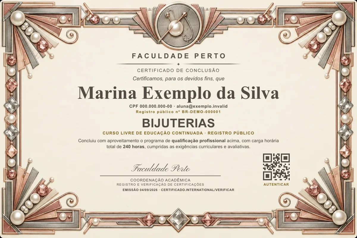 Certificado de Bijuterias