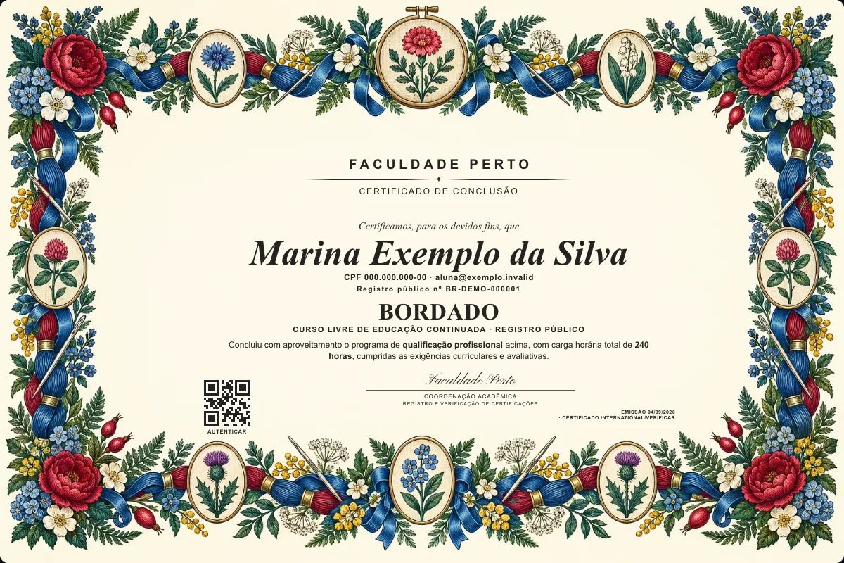 Certificado de Bordado