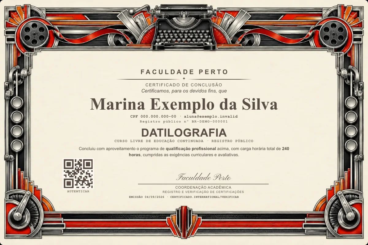Certificado de Datilografia