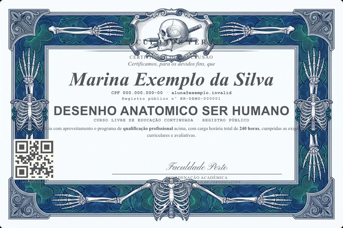 Certificado de Desenho Anatomico Ser Humano