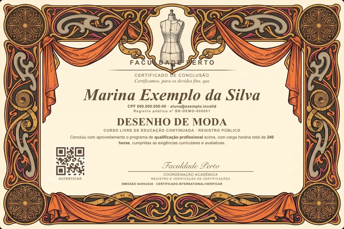 Certificado de Desenho de Moda