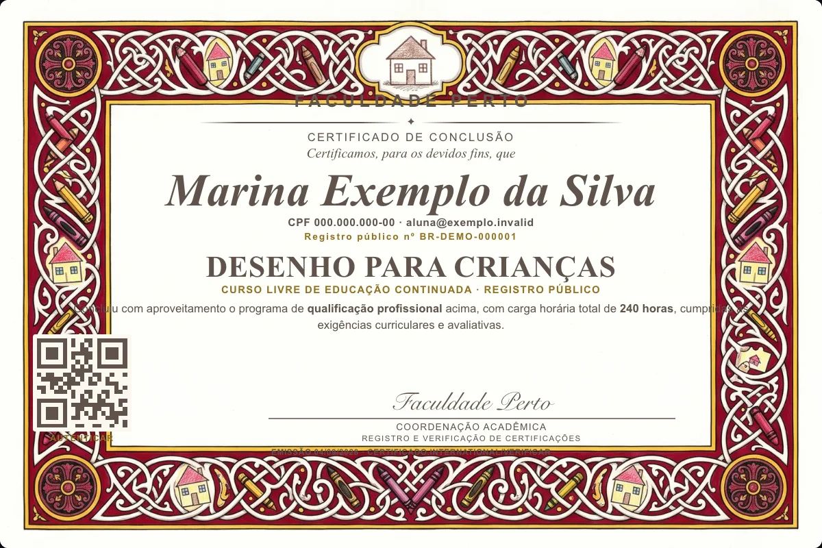 Certificado de Desenho para Crianças