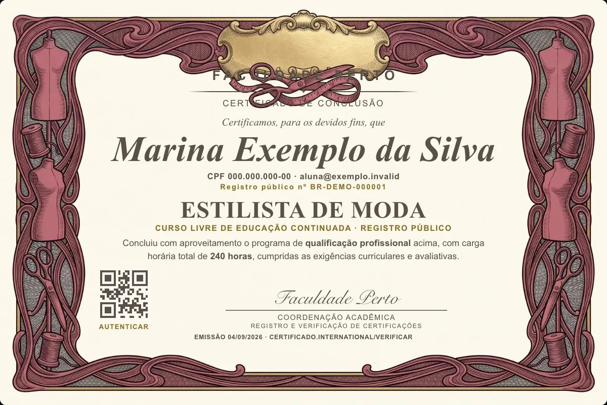 Certificado de Estilista de Moda