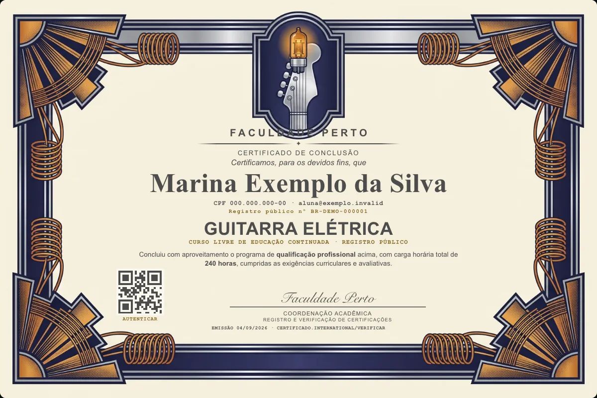 Certificado de Guitarra Elétrica