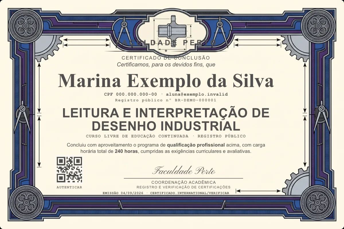 Certificado de Leitura e Interpretação de Desenho Industrial