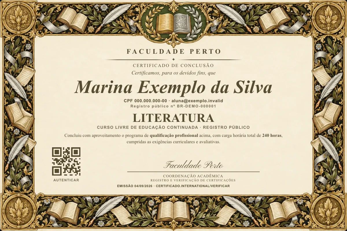 Certificado de Literatura