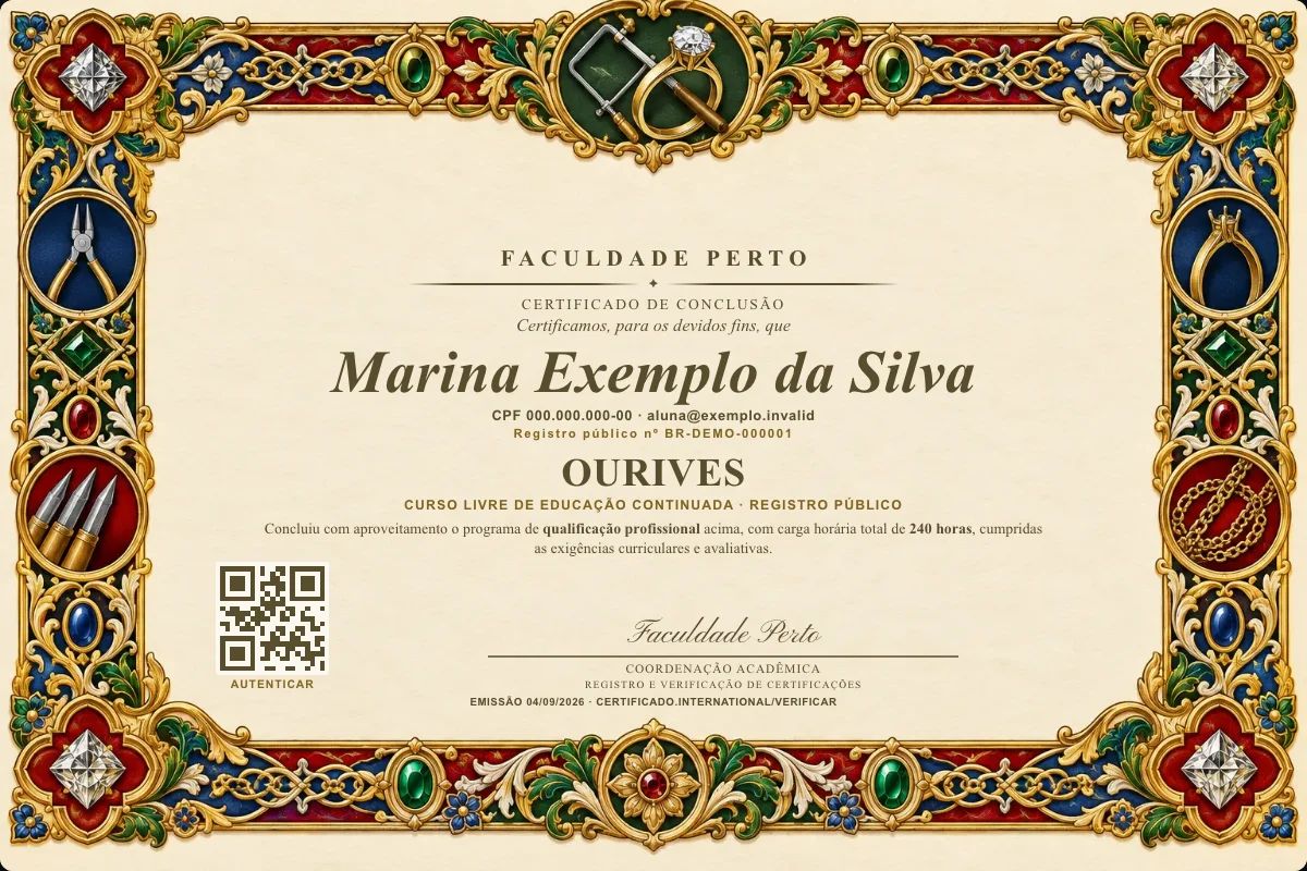 Certificado de Ourives
