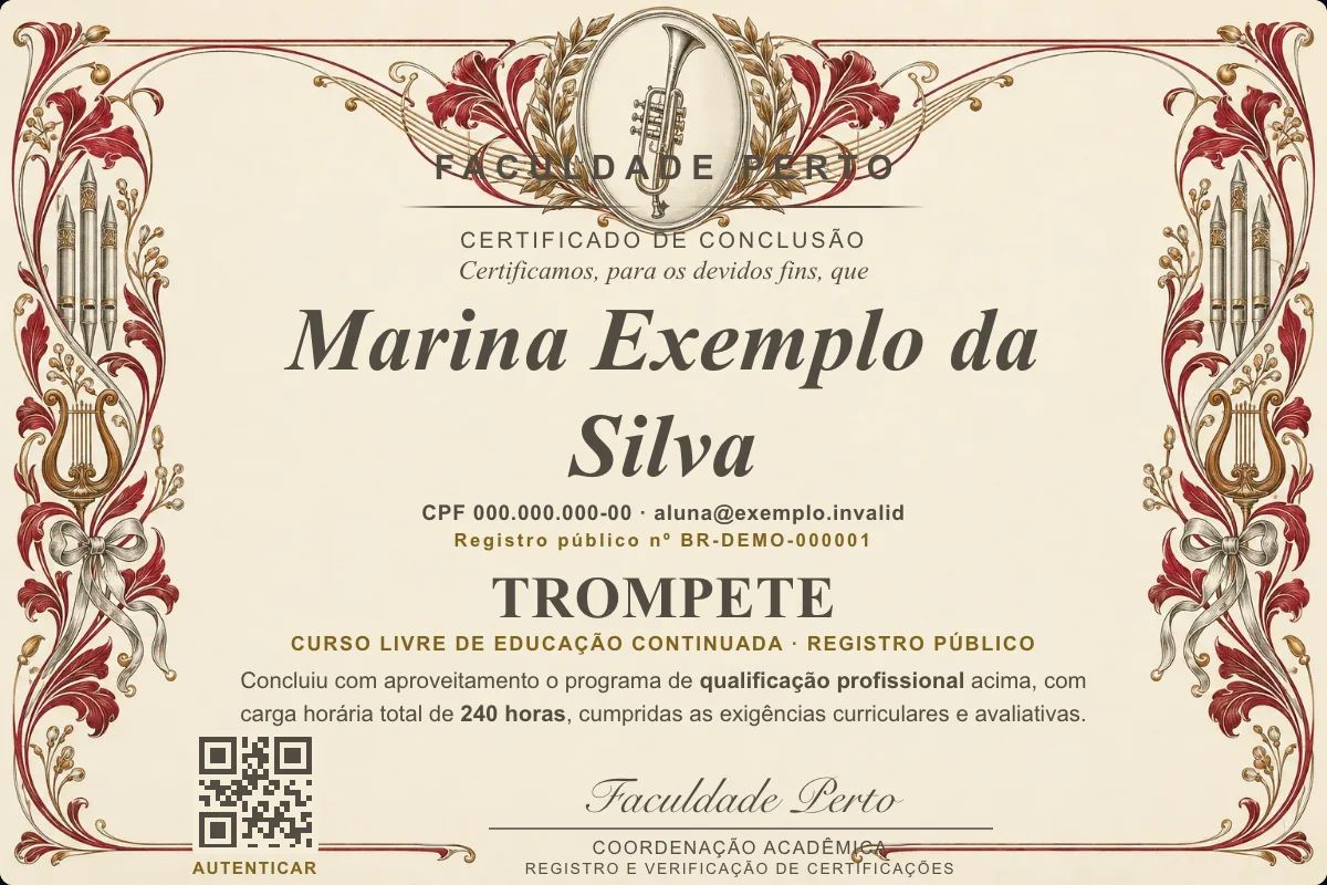 Certificado de Trompete