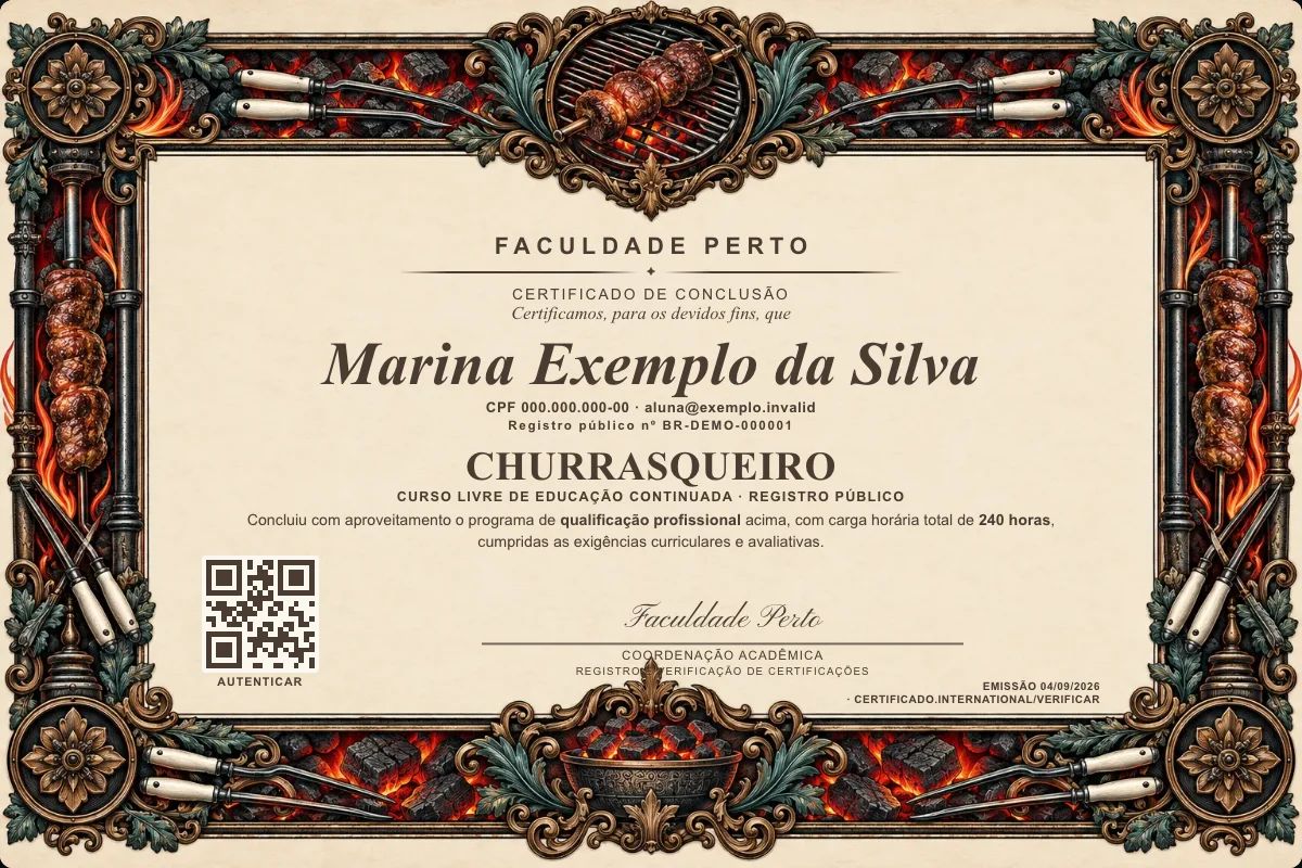Certificado de Churrasqueiro