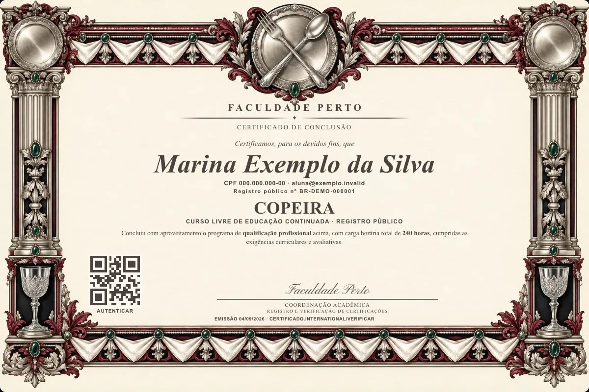 Certificado de Copeira