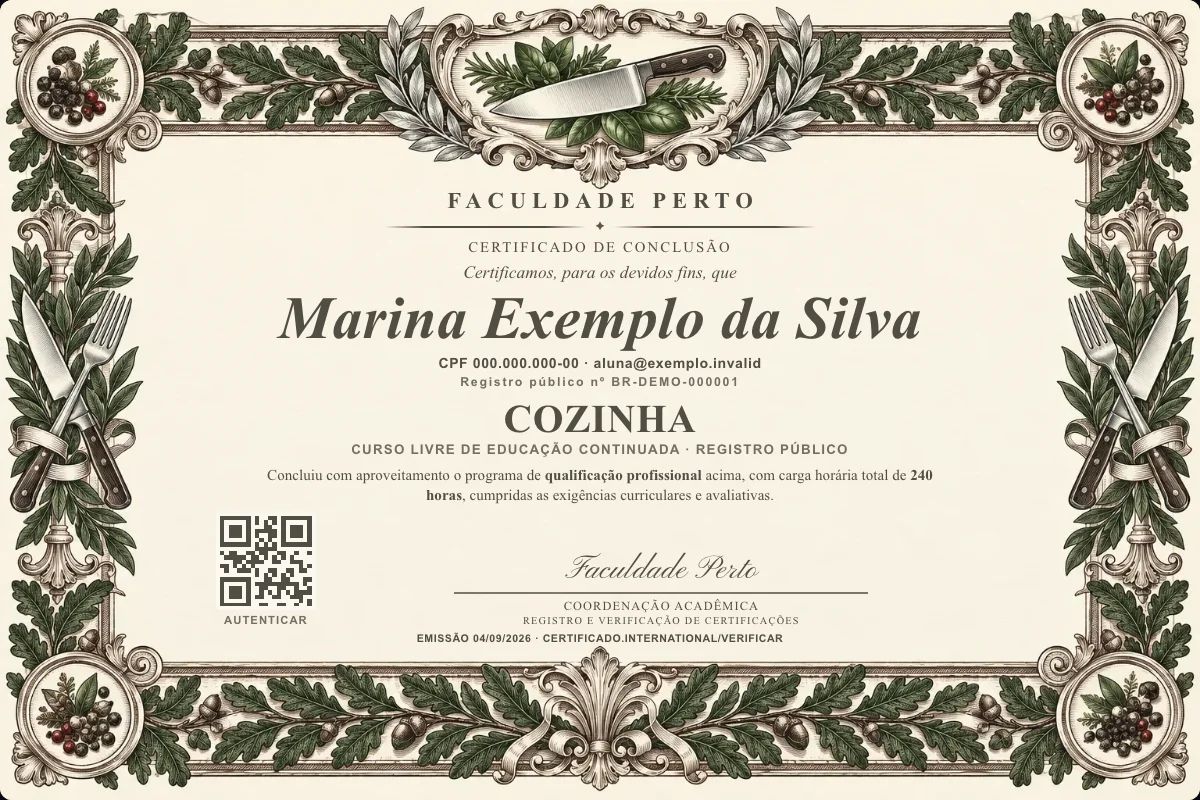 Certificado de Cozinha