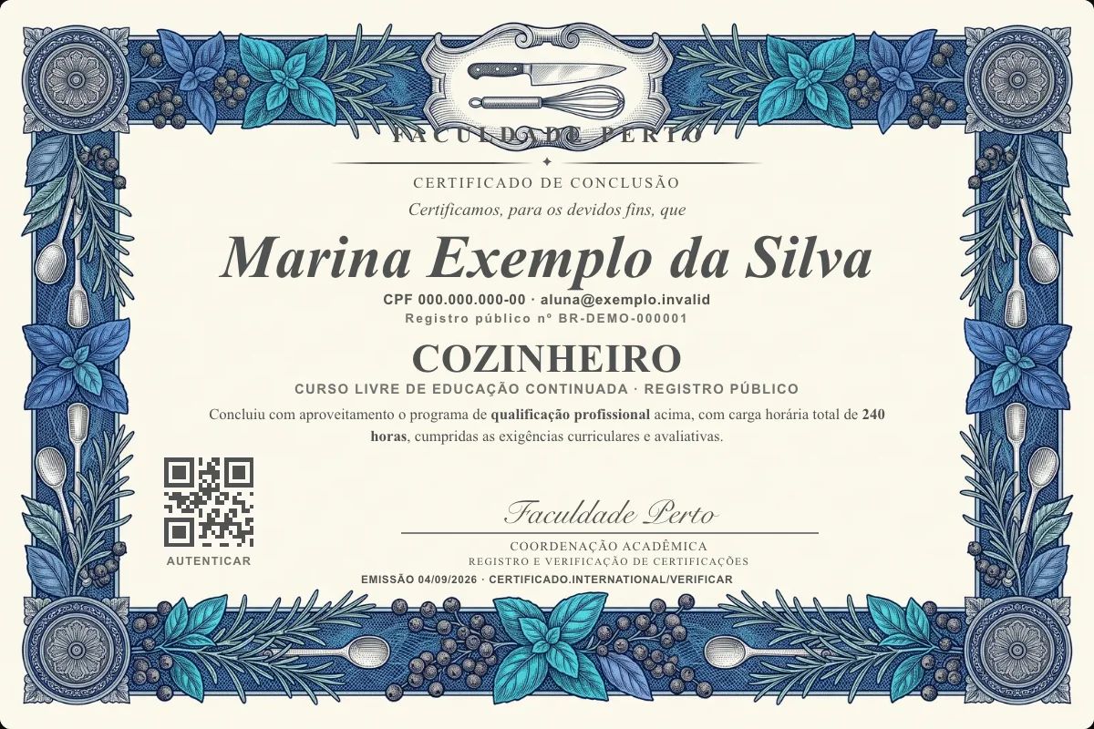 Certificado de Cozinheiro