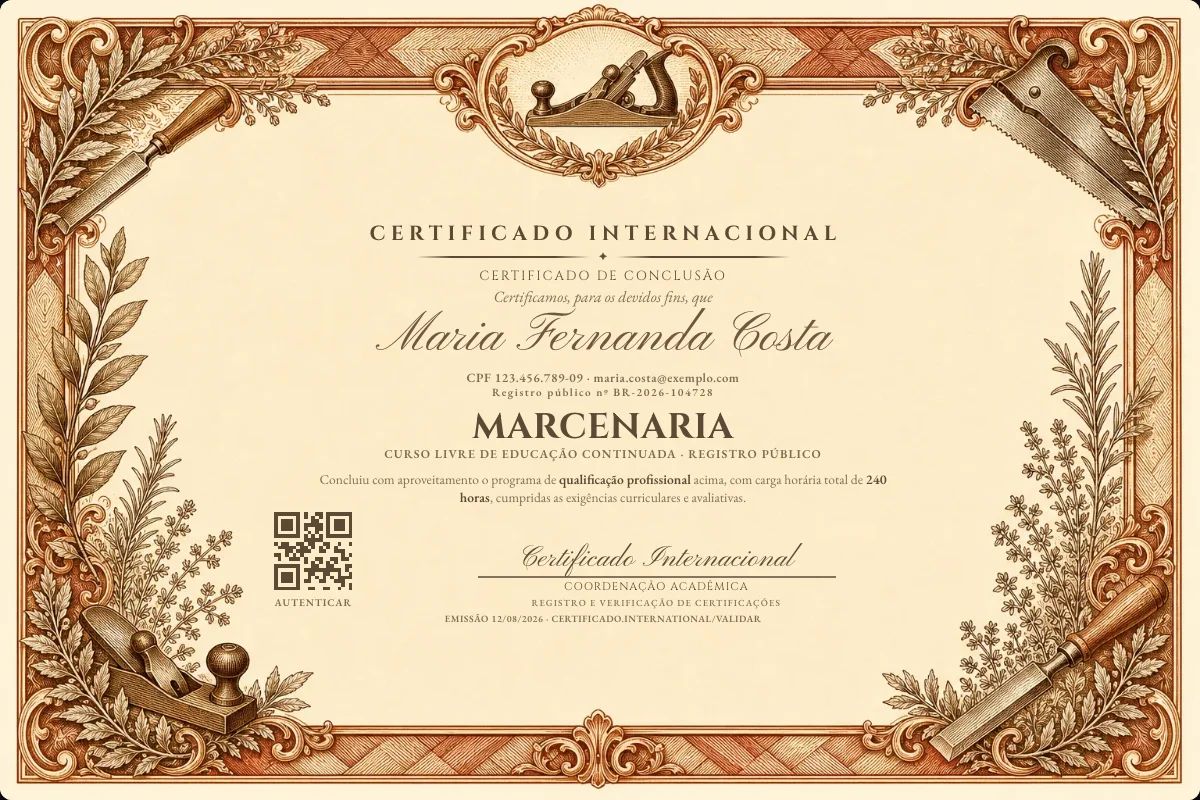 Certificado de Marcenaria