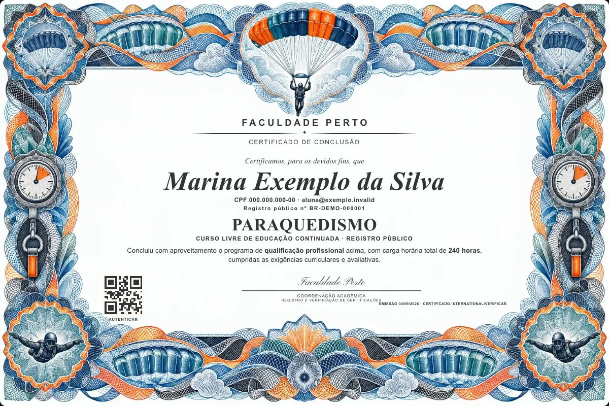 Certificado de Paraquedismo