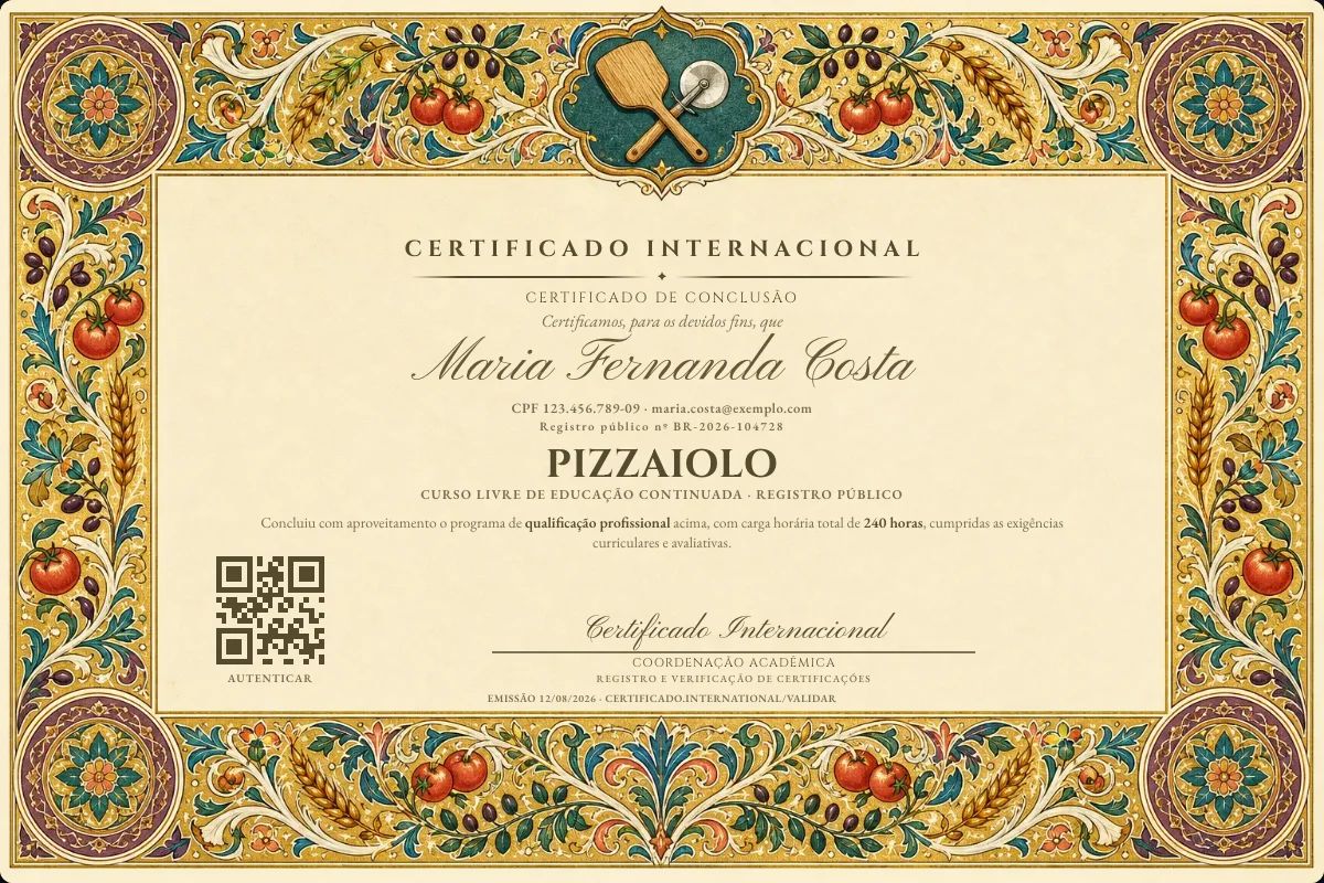 Certificado de Pizzaiolo